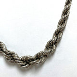 17.5" Vintage 835 Silver Graduated French Rope Chain Necklace, 22.55g