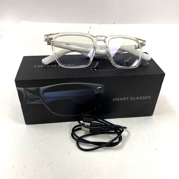 Smart Glasses Model: G01-09 Sunglasses: Transparent Mirror Frame: White - TESTED