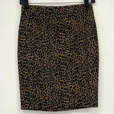 NWT J.Crew Brown Leopard Print Cotton Blend Pencil Skirt Women’s Sz 00