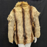 Wmns 80s Vintage NEW EDITION Funky Genuine Goat Fur Fringe Coat Jacket Sz L