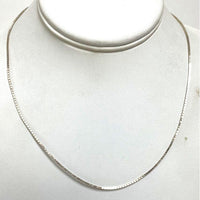 18" Sterling Silver 1.1mm Box Chain Necklace, 4.96g