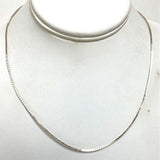 18" Sterling Silver 1.1mm Box Chain Necklace, 4.96g