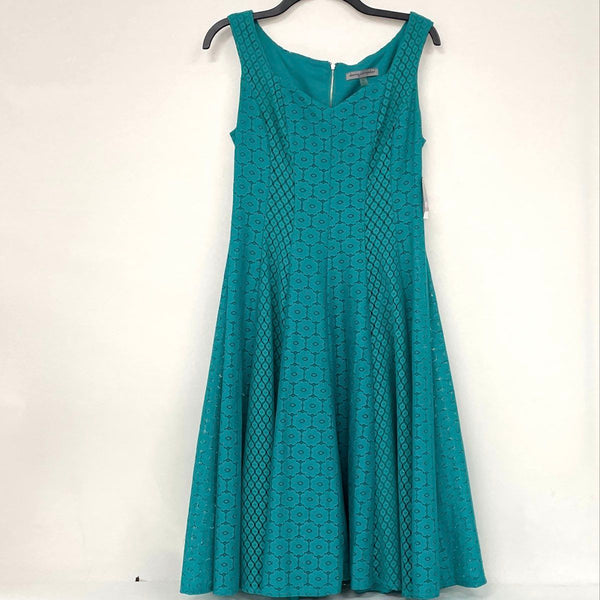 NWT Danny and Nicole Seaglass Blue Green Lace A-Line Midi Dress Women’s Sz 6