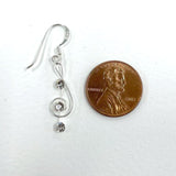 925 Sterling Silver Treble Clef Earrings With Rhinestone Accents