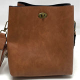 Liz Soto Brown Faux Leather Adjustable Crossbody Purse