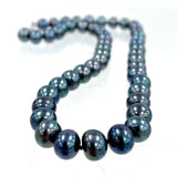 Black Pearl Knotted Necklace With 18K Gold Plate Clasp 18 Inch Length