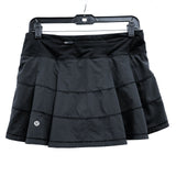 Wmns LULULEMON Black Pace Rival Pleated Athletic Tennis Skort / Skirt Sz 14