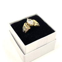 14K Yellow Gold Marquis Cut CZ Ring Size 8 - 6.78g