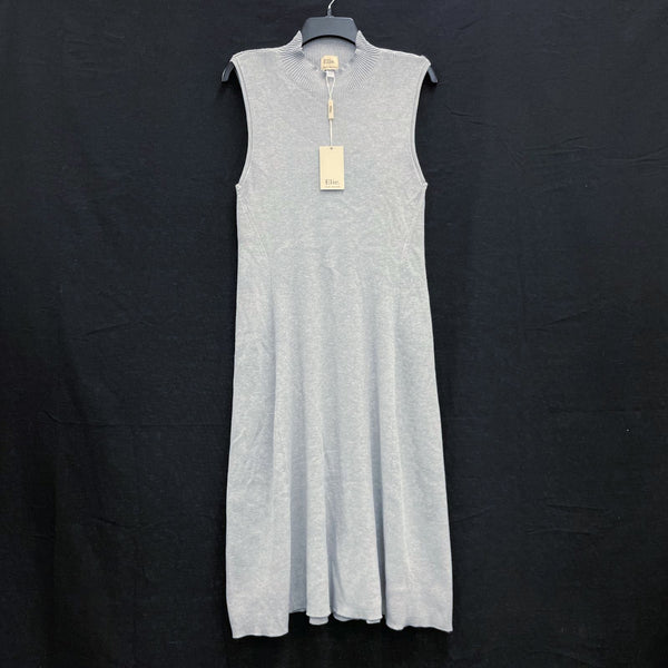 NWT Wmns ELIE TAHARI Gray Ribbed Knit Sleeveless A-Line Midi Sweater Dress Sz XL