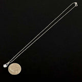 Sterling Silver Simple 18" CZ Drop Pendant Necklace, 2.36g