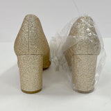 J. Adams Jolie Gold Glitter Closed-Toe High Heeled Pumps Women's Sz 7.5