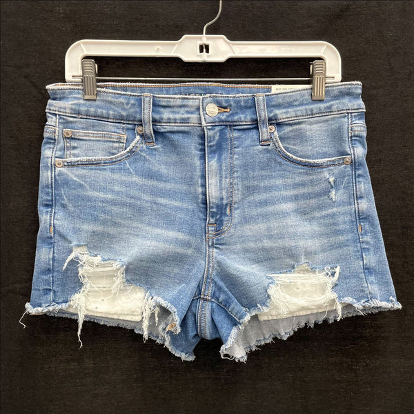 NWT Wmns AMERICAN EAGLE Blue Distressed Denim High Rise Jean Shorts Sz 10