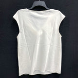 NWT Wmns TALBOTS Off White Silky Satin Cowl Neck Short Sleeve Top Sz M MSRP$79.5