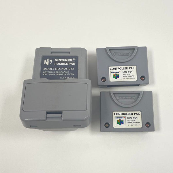 Nintendo 64 Controller Pak and Rumble Pak Accessories - UNTESTED