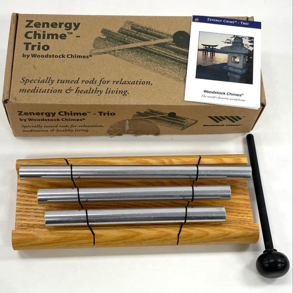 IOB Zenergy Chime Trio Metal and Wood Chimes by Woodstock Chimes w Mallet