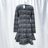 NWT Wmns BANANA REPUBLIC Black & White Heather Knee Length Dress Sz 10 MSRP$130