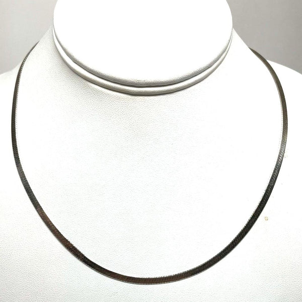 18" Sterling Silver 3.3mm Herringbone Chain Necklace, 5.92g