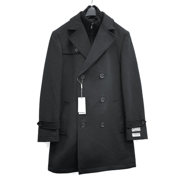 NWT Mens MICHAEL KORS Wool Blend Black Mock Neck Pea Coat Sz S MSRP$379