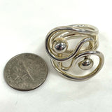 Sterling Silver Abstract Ring Size 6, 8.79g