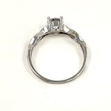 Beautiful Sterling Silver Sparkly CZ Twist Band Solitaire Ring Size 9.5, 2.85g