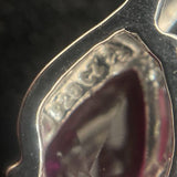 17.5" Sterling Silver Lab Pink Sapphire Pendant Necklace w/ CZ Accent, 1.93g