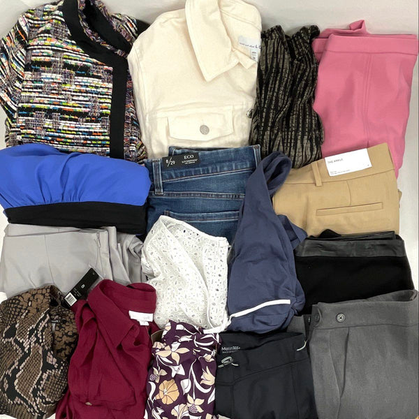 Women's Sz M NWT Wholesale Clothing Box 15pc - J.Crew, Ann Taylor, Loft +