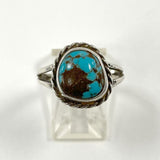 Sterling Silver & Turquoise Ring Size 7.5 - 3.16g