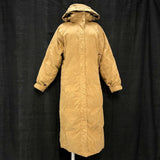 Wmns CABELA'S Tan Goose Down Filled Long Faux Suede Hooded Winter Coat Sz M