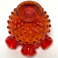 Fenton Red Orange Small Textured Scalloped Edge Glass Vase