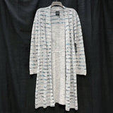 NWT Wmns NIC+ZOE Gray & Blue Long Duster Cardigan Sweater Sz XL MSRP$198