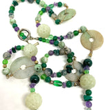 36" Jade, Amethyst, Malachite, Agate & More Beaded Necklace, 103.53g