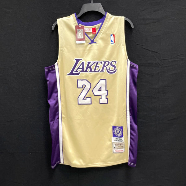NWT Mens HARDWOOD CLASSICS Hall of Fame LA Lakers Kobe Bryant NBA Jersey Sz L