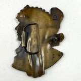 VNTG 70s Alphonse Mucha Art Nouveau Repro Bergamot Brass Works E-60 Belt Buckle