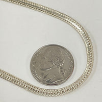 Sterling Silver 30" Long 3.7mm Wide Openwork Herringbone Chain Necklace