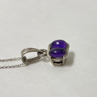 925 Sterling Silver Pendant With Amethyst 3.49 Grams 16 Inch Necklace