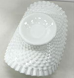 Fenton White Glass Curved Textured Serving Platter w Pedestal