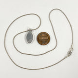 18" Sterling Silver Turquoise Inlay Marquise Pendant Necklace, 5.38g