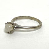 10K White Gold Pearl Solitaire Ring Size 6.5, 1.89g - Pearl is Worn