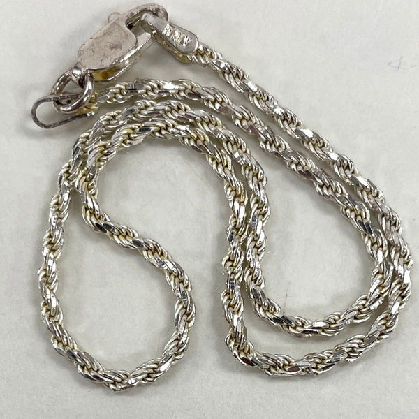 925 Sterling Silver Rope Bracelet 8 1/2 Inch Length 2.94g