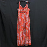 NWT Wmns TORRID Burnt Orange Floral Mesh Long Sleeveless Flowy Maxi Dress Sz 2X