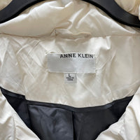 NWT Wmns ANNE KLEIN Off White / Cream Zip Up Mock Neck Puffer Jacket Sz L