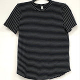 Lululemon Black White Striped Short Sleeve Athletic Shirt Women’s Sz 4