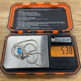 18" Sterling Silver Turquoise Inlay Marquise Pendant Necklace, 5.38g