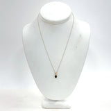 10K Yellow Gold Garnet and Diamond Accent Pendant Necklace 18" 1.32g