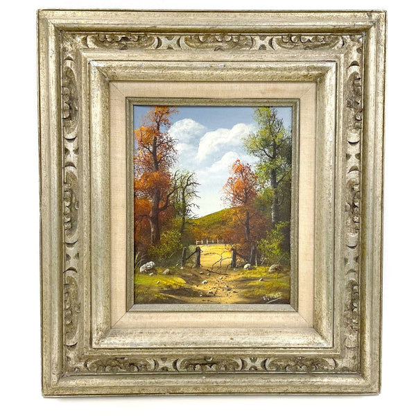 Original Oil Landscape Painting Signed by Artist Framed w/ Hardware 16x18"