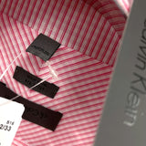 NWT Mens CALVIN KLEIN 100% Cotton Pink Gingham Button Up Dress Shirt Sz 16.5