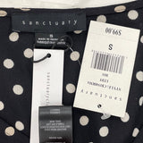 NWT Sanctuary Black & Tan Polka Dot Blouse Women’s Sz S