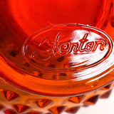 Fenton Red Orange Small Textured Scalloped Edge Glass Vase