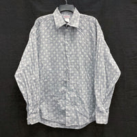 Mens VERSACE Classic 100% Cotton Gray Checkered Button Up Dress Shirt Sz 17