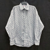 Mens VERSACE Classic 100% Cotton Gray Checkered Button Up Dress Shirt Sz 17